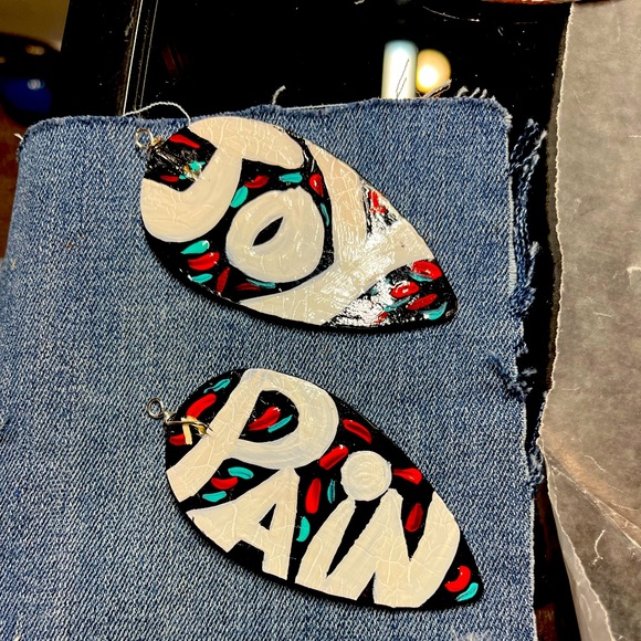 Handmade wooden Earrings - Picture 2 of 2